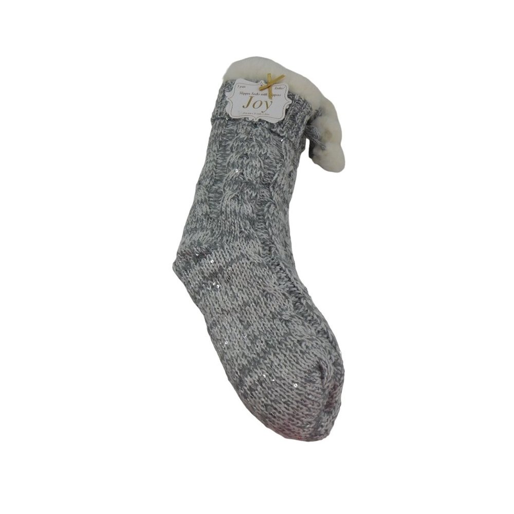 Christmas Joy Ladies Slipper Socks Grippers Size 4-10 Warm Winter Socks